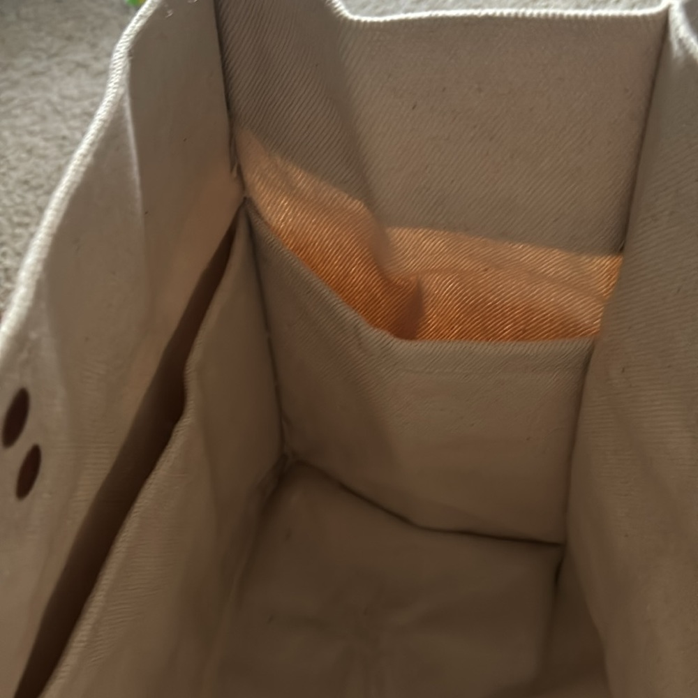 NWT NIP FEED XL Market Tote  Canvas w/ leather handles Natural color - Picture 8 of 8
